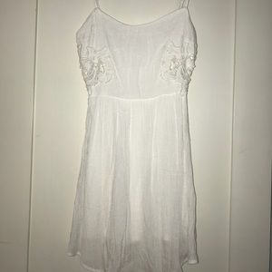 White crochet side dress
